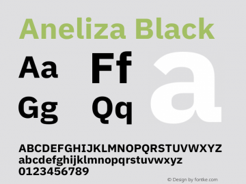 Aneliza Black Version 2.001;February 2, 2019;FontCreator 11.5.0.2425 64-bit Font Sample