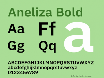 Aneliza Bold Version 2.001;February 2, 2019;FontCreator 11.5.0.2425 64-bit Font Sample