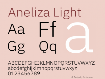 Aneliza Light Version 2.001;February 2, 2019;FontCreator 11.5.0.2425 64-bit图片样张