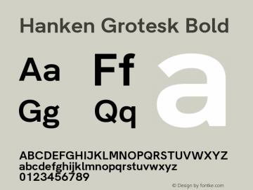 Hanken Grotesk Bold Version 1.031;PS 001.031;hotconv 1.0.88;makeotf.lib2.5.64775 Font Sample
