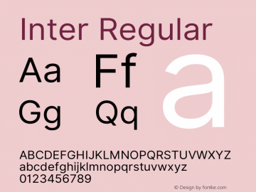 Inter Regular 3.3;20b39288a图片样张