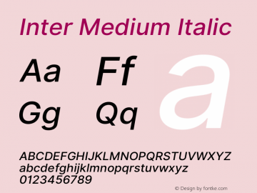 Inter Medium Italic 3.3;20b39288a图片样张