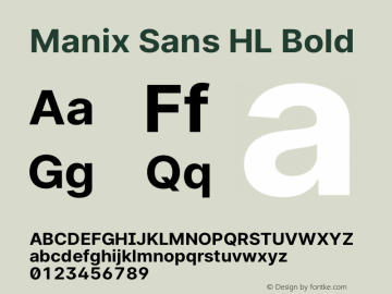 Manix SansHL-Bold 3.3;20b39288a图片样张