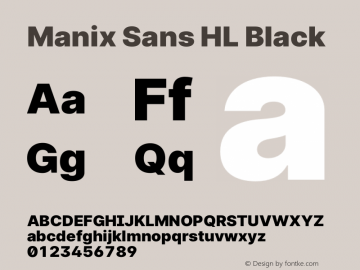 Manix SansHL-Black 3.3;20b39288a Font Sample