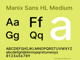 Manix SansHL-Medium 3.3;20b39288a Font Sample