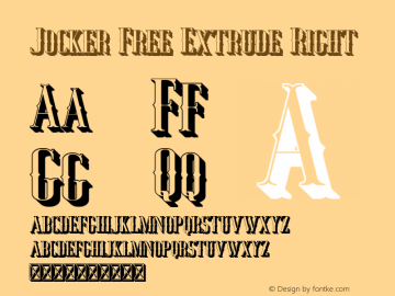 Jocker Free Extrude Right 1.0 Font Sample
