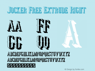 JockerFree-ExtrudeRight 1.0 Font Sample