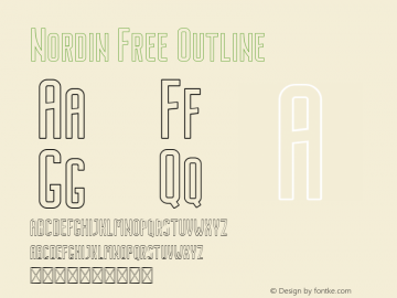 Nordin Free Outline 1.0 Font Sample