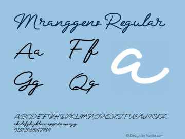 Mranggens Version 001.000 Font Sample