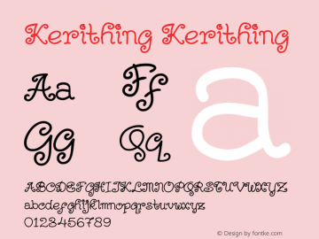 Kerithing Version 1.000 Font Sample