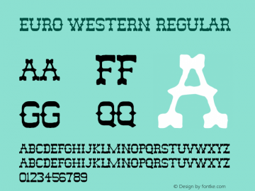 Euro Western Version 1.00;January 27, 2019;FontCreator 11.0.0.2388 64-bit图片样张