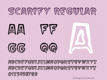 Scarify Version 1.00;February 7, 2019;FontCreator 11.5.0.2430 64-bit图片样张