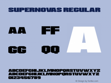 Supernovas Version 1.00 February 10, 2019, initial release Font Sample