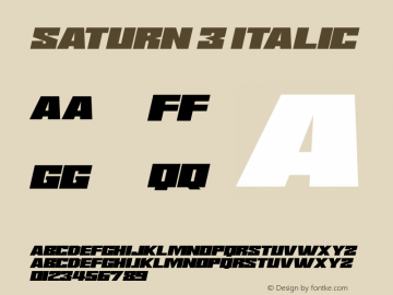 Saturn 3 Italic Version 1.00 February 10, 2019, initial release图片样张