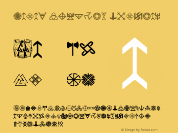 Pagan Symbols Version 1.00;September 20, 2018;FontCreator 11.0.0.2388 64-bit Font Sample