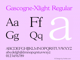 Gascogne-Xlight Regular 001.001图片样张