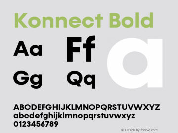 Konnect Bold Version 1.000;PS 001.000;hotconv 1.0.88;makeotf.lib2.5.64775;YWFTv17 Font Sample