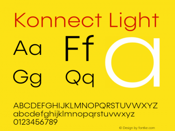 Konnect-Light Version 1.000;PS 001.000;hotconv 1.0.88;makeotf.lib2.5.64775;YWFTv17 Font Sample