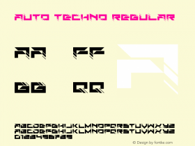 Auto Techno Version 1.00;February 8, 2019;FontCreator 11.5.0.2427 32-bit图片样张