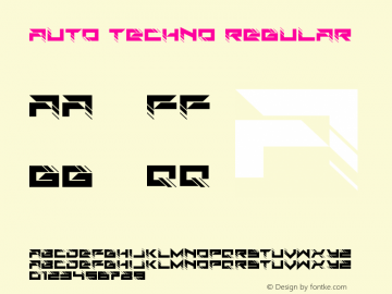 Auto Techno Version 1.00;February 8, 2019;FontCreator 11.5.0.2427 32-bit Font Sample