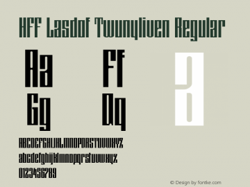 HFF Lasdof Twunyliven 2.019 | Free for personal, private and non-commercial use | fontfun@gmail.com Font Sample