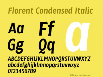 Florent Condensed Italic Version 1.000;PS 001.001;hotconv 1.0.56;YWFTv17 Font Sample