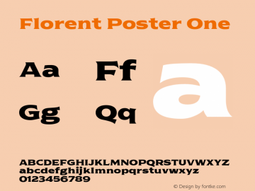 Florent-PosterOne Version 1.000;PS 001.001;hotconv 1.0.56;YWFTv17 Font Sample