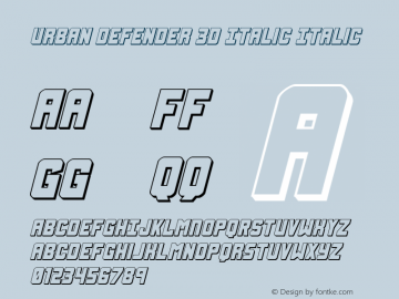 Urban Defender 3D Italic Version 1.0; 2019图片样张
