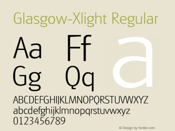 Glasgow-Xlight Regular 001.001图片样张