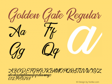 Golden Gate Version 1.00;January 20, 2019;FontCreator 11.5.0.2427 32-bit图片样张