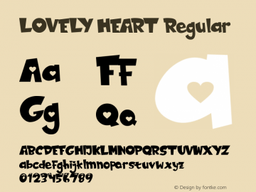 LOVELY HEART Version 1.00;February 8, 2019;FontCreator 11.5.0.2422 64-bit Font Sample