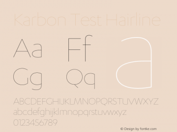 Karbon Hairline Test Regular Version 1.1 Font Sample