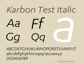 Karbon Test Italic Version 1.1图片样张