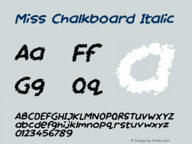 Miss Chalkboard Italic Version 1.00 February 14, 2019, initial release图片样张