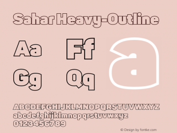 Sahar Heavy Outline Version 1.000 Font Sample