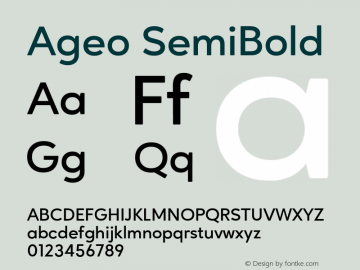 AgeoSemiBold 2019;YWFTv17 Font Sample