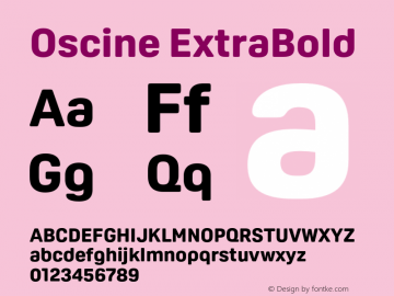 Oscine-ExtraBold Version 2.000 Font Sample