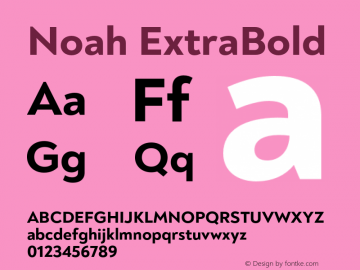 Noah ExtraBold Version 1.000;PS 001.000;hotconv 1.0.88;makeotf.lib2.5.64775图片样张