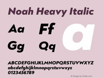 Noah Heavy Italic Version 1.000图片样张