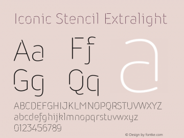 IconicStencil-Extralight Version 1.000;PS 001.000;hotconv 1.0.88;makeotf.lib2.5.64775图片样张