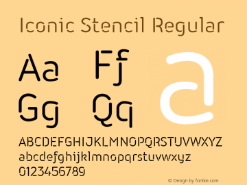 IconicStencil-Regular Version 1.000;PS 001.000;hotconv 1.0.88;makeotf.lib2.5.64775图片样张