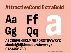 AttractiveCond ExtraBold Version 3.001 Font Sample