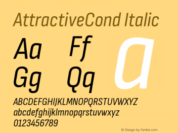 AttractiveCond Italic Version 3.001 Font Sample