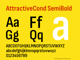 AttractiveCond SemiBold Version 3.001 Font Sample