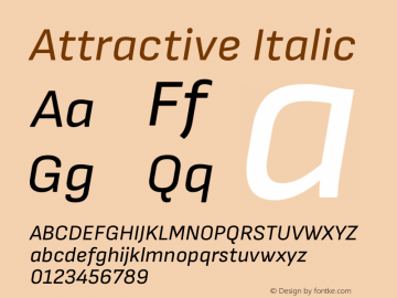 Attractive Italic Version 3.001 Font Sample