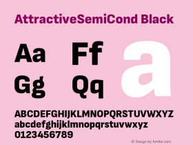 AttractiveSemiCond Black Version 3.001 Font Sample