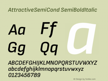 AttractiveSemiCond SemiBoldItalic Version 3.001图片样张