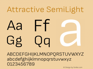 Attractive SemiLight Version 3.001 Font Sample
