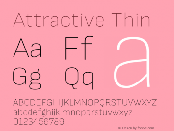 Attractive Thin Version 3.001 Font Sample