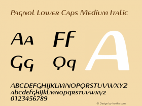 Pagnol-LowerCapsMediumItalic Version 1.000图片样张